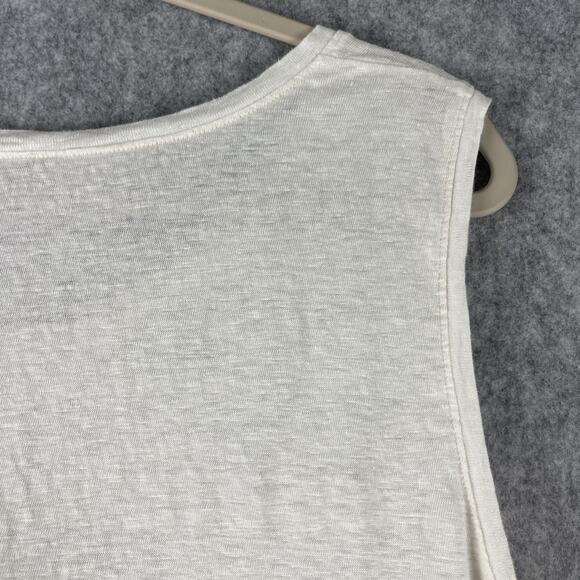 Eileen Fisher Linen Top Womens 1X White Asymmetrical Beachy Lagenlook Coastal - Picture 13 of 13